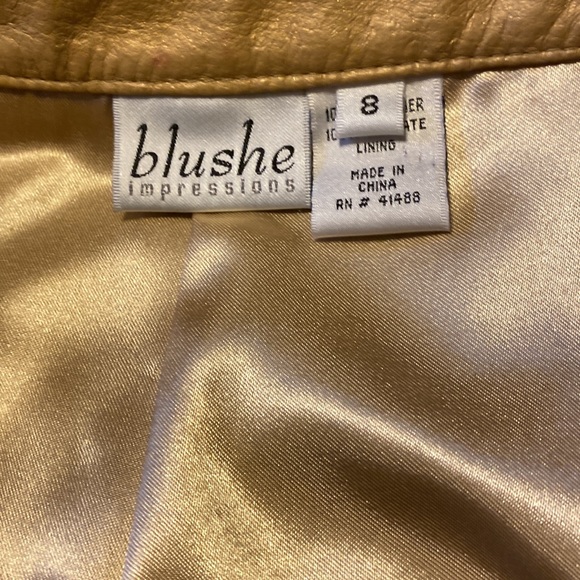 Vintage gold leather pants - Picture 3 of 5